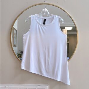 Yogalicious White Asymmetrical Sleeveless Tank Top